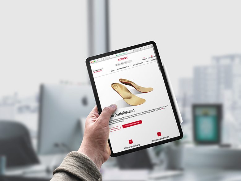 ipad mit der 4Point
Startseite abgebildet